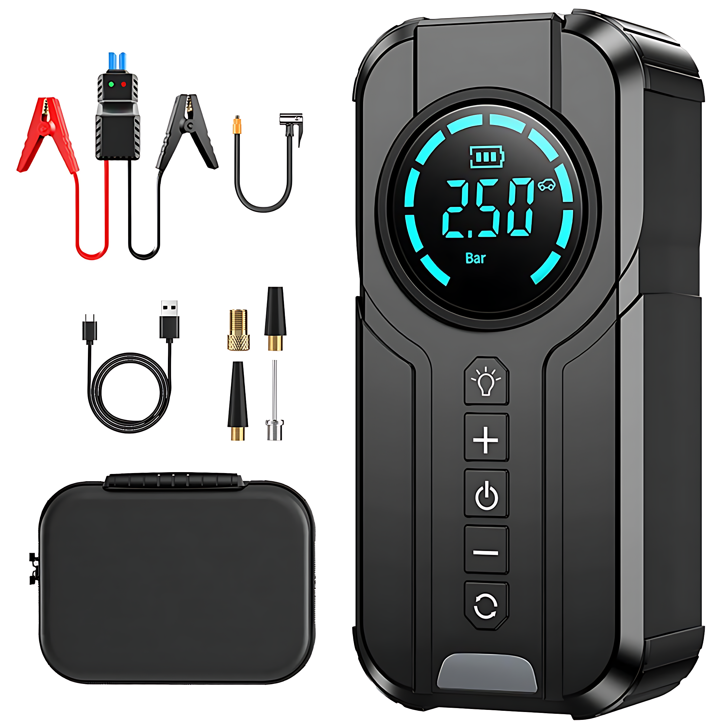 🚗 Dead Battery or Flat Tyre? Jump Starter + Air Pump Gets You Back on Road in Minutes